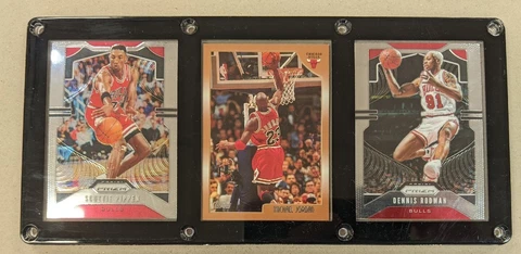 CHICAGO BULLS 3 CARD PLAQUE DENNIS RODMAN MICHAEL JORDAN SCOTTIE PIPPEN Cover