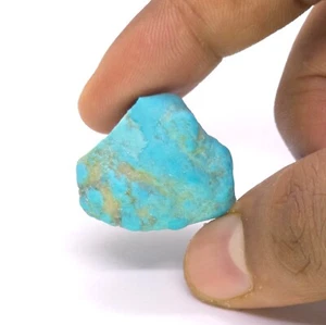 Certified 46 Ct Natural Arizona Sky Blue Turquoise Gemstone Slab Rough - Picture 1 of 6
