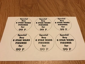 Vintage repro 99p Star Wars WOOLWORTHS promo stickers Special buy Set of #6 - Picture 1 of 1
