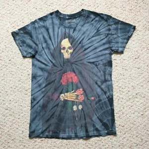 Kanye West T Shirt S/2XS* Blue Gray Tie Dye Yeezus Tour Merch Rap Tee Grim Skull - Picture 1 of 9