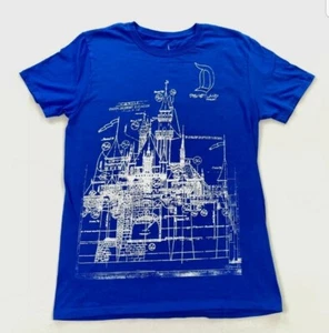 Disney Parks Disneyland Dornröschen Schloss Blaupause T-Shirt blau S klein - Bild 1 von 4