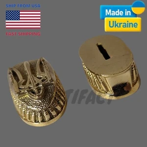 Knife Guard Pommel UKRAINE TRIDENT TRYZUB Bronze Knife Making Handle - Picture 1 of 10