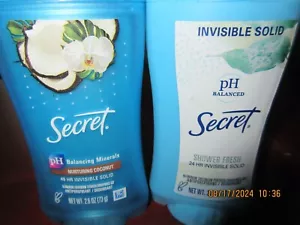 (2) Secret Invisible Solid Antiperspirant and Deodorant, Coconut & Shower Fresh - Picture 1 of 1