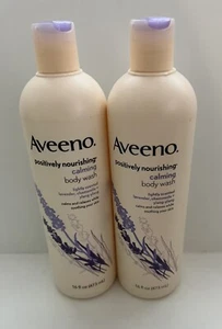 2 Aveeno Positively Nourishing Calming Body Wash with Lavender, Chamomile 16oz - Picture 1 of 3