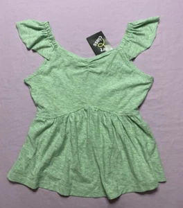 Art Class Girls' Ruffle Short Sleeve Top Green - Picture 1 of 3