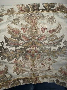 Croscill King 2 Kissenbezüge Floral Kordel Filigran Schnörkel Gold Grün Hellbraun Rost - Bild 1 von 10
