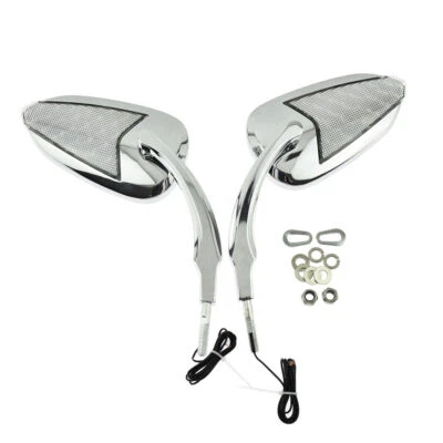 Espejo retrovisor de motocicleta con señal de giro LED ámbar apto para Harley Dyna Road King 14-up Foto 1 de 4