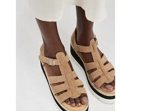 Mykonos Suede Fisherman Flatform Wedges - Picture 1 of 5