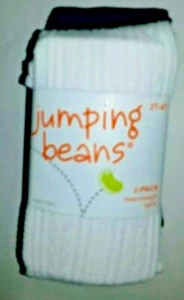 Toddler Girls Jumping Beans Brand 2 pk White Cable & Solid Black Tights 2T-4T - Picture 1 of 4