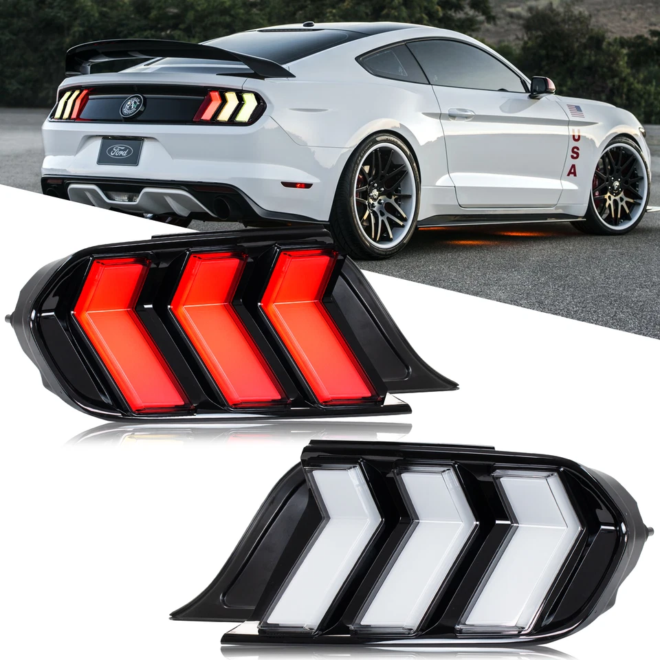 LED Tail Lights for Ford Mustang 2015-2023 S550 GT Sequential Euro Rear Lamps - Image 1 of 4