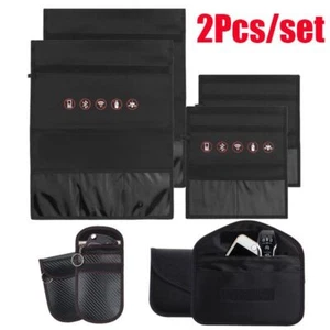 2pcs Large Bag Signal Blocking Shielding Pouch Cell Phone Wallet Blocker bag - Picture 1 of 16