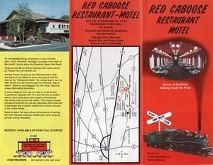 Red Caboose Restaurant Motel Strasburg PA Vtge Brochure Color Photos Map Rates - Picture 1 of 2