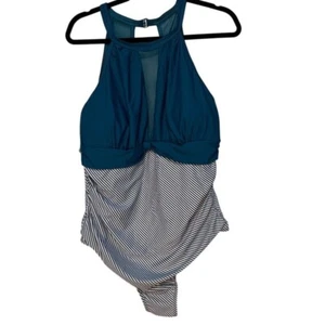 Aqua Eve Women Plus Size 16W One Piece Bathing Suit Ruched Tummy Control - Picture 1 of 6