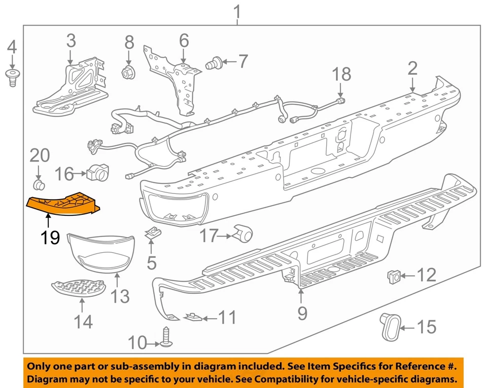 GM OEM 15-19 Sierra 2500 HD Rear Bumper Bumper Components-Support 23112266 - Image 1 of 2
