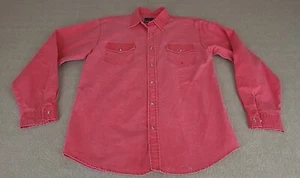 Roper Boys Youth Sz XL 16-18 Western Marbel Pearl Snap Shirt Red Solid Faded - Picture 1 of 13
