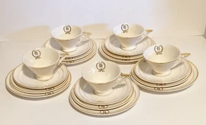 Set Of 5 Streamline Buy Salem Footed Cup Saucer Bread Plate & Pie Plate - Picture 1 of 7