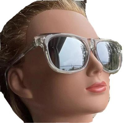 Vintage NOS  Vaurnet Style Dark Lens Sunglasses Translucent  Frame Made Taiwan  - Image 1 of 4