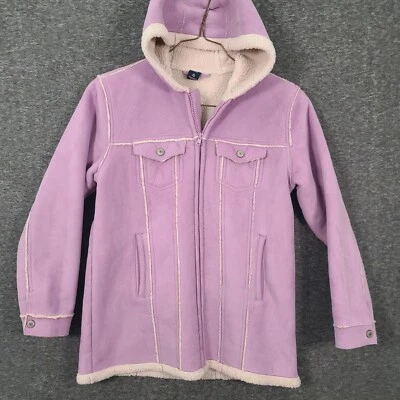 Chaqueta Gap Niños Niñas XL Púrpura Imitación Gamuza Forrada Sherpa Con Capucha Cremallera Completa Foto 1 de 4