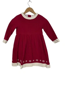 Hanna Andersson Red Christmas/Holiday Snowflake Corduroy Dress Size 110 US 5 - Picture 1 of 7