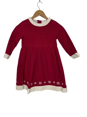 Hanna Andersson Red Christmas/Holiday Snowflake Corduroy Dress Size 110 US 5 - Image 1 of 4