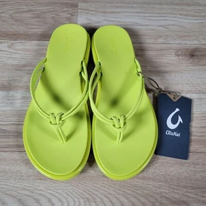 OluKai AKA Sandals Womens Size 9 Yellow Citron Beachwear Flip Flops 20509-6B6B - Picture 1 of 6