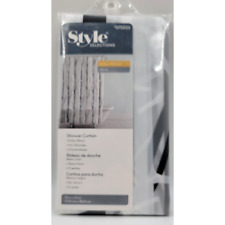 Style Selections Eva Peva Black & White Woodlands 70" X 72" Shower Curtain