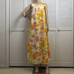 Marimekko Liliana Long Dress Floral Print Cotton Lined Multicolor Size XS - Picture 1 of 14
