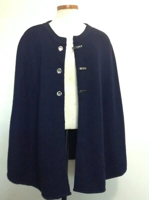 BANANA REPUBLIC AZUL LÃ MERINO EXTRA FINA FEMININA, CAPA, FECHO BOMBEIRO NOVO COM ETIQUETAS, M/L - Imagem 1 de 4