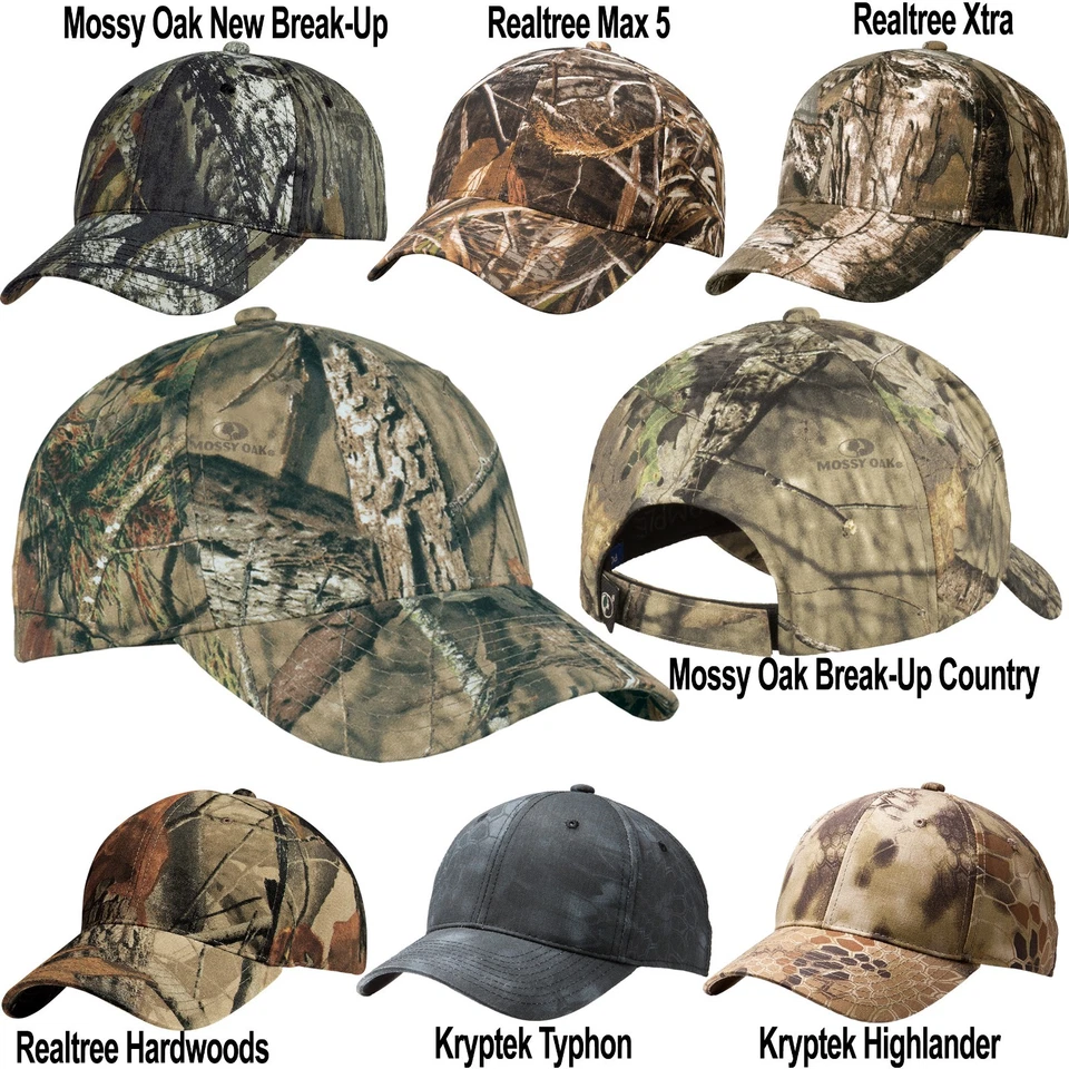 P.A CAMO Mens Camo Baseball Cap Kryptek Realtree Mossy Oak Hat Mid Structured Adjustable