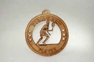 MALE WORLD'S BEST PLAYER TENNIS LASER CUT ORNAMENT - Picture 1 of 1