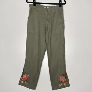 Johnny Was Embroidered Floral Linen Paola Pants Women's Size XS - Picture 1 of 6