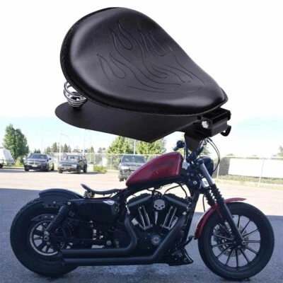 Bobber Motorcycle Spring Solo Seats For Harley Davidson Sportster XL 883 N IRON - Image 1 of 4