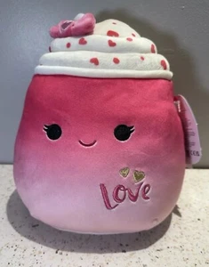 Neu mit Etikett Squishmallows 8 Zoll CINNAMON Milkshake Love 2023 Valentinstag rosa weiches Plüschtier - Bild 1 von 6