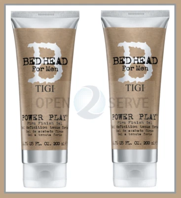 2x Bed Head TIGI Power Play Mens Hair Gel | Strong Hold | Firm Finish - 200ml
