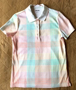 Womens Lands'end 100% Supima Cotton - Short Sleeve Casual Polo Shirt 10/12 - Picture 1 of 3