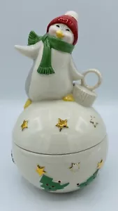 Lenox Merry Musicals Penguin Music Box  2 Piece 797546 Sankyo Plays Jingle Bells - Picture 1 of 6