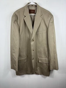 Tasso Elba Office Career Sport Coat Beige Ivory Blazer Jacket Men's XXL Cotton - Picture 1 of 7