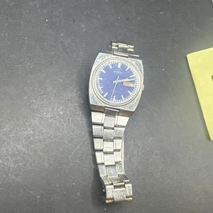 Vintage Seiko 7006-6000 Automatic Watch Purple Dial Running Used - Picture 1 of 9