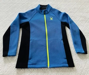 SPYDER Boy's (Size M 10/12) Blue Full Zip Long Sleeve Sweatshirt Thermal Jacket - Picture 1 of 9