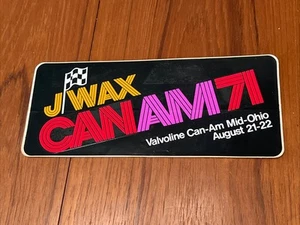 Adesivo decalcomania bandiera a scacchi vintage 1971 J-WAX Valvoline CAN AM Mid-Ohio RACING - Foto 1 di 7