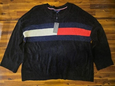"NEW" Tommy Hilfiger Flag Chenille Women's Crewneck Knitted Sweater Size M - Image 1 of 4