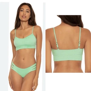 Becca by Rebecca Virtue Juliet Bralette Bikini Top, Sea Glass NWT Medium - Picture 1 of 7
