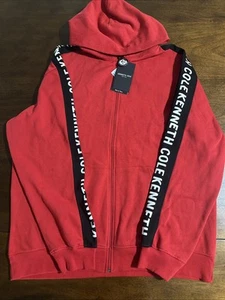 Kennet Cole New York  The Full Zip Fleece Hoodie Red Size 3X  Big &Tall - Picture 1 of 5