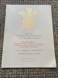 Prince Of Wales Royal Investiture Carnarvon Castle 1969 OFFIZIELLES PROGRAMM SELTEN - Bild 1 von 9