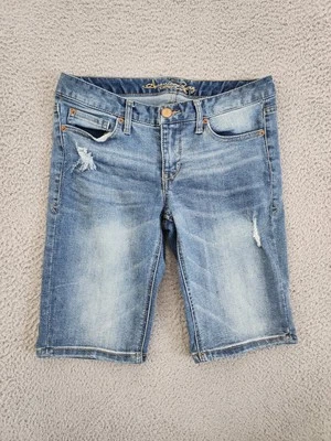 American Rag Shorts Womens 5 Distressed Denim Bermuda Raw Hem Stretch Casual - Image 1 of 4