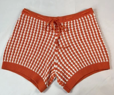 Pantalones Cortos Electric & Rose Suzie Crochet Tejido Mandarina y Blanco Para Mujer Talla XL Foto 1 de 4