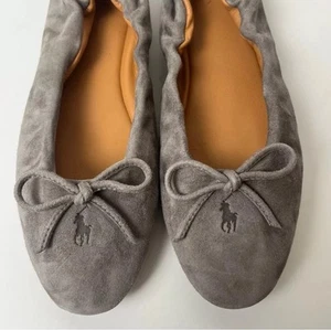 Scarpe ballerine Polo Ralph Lauren scamosciate pony grigie made in Spain 6 B $398 - Foto 1 di 7