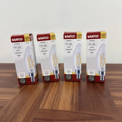 Satco S21274 - 5.5 Watt LED Soft White - Clear Bulbs - 3000K (4 pack) FREE S&H - Image 1 of 4