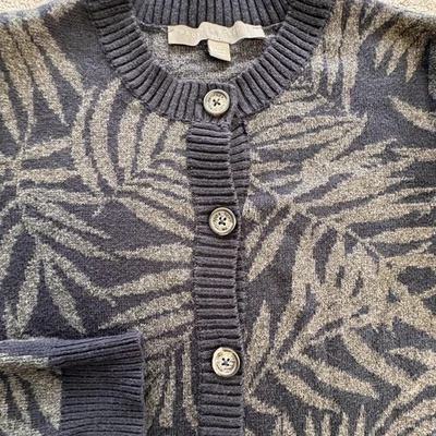 Cárdigan Proenza Schouler For Target Suéter Mujer Extra Pequeño Estampado Hoja Gris Foto 1 de 4