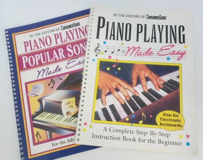Piano Playing Made Easy 2-Book Set Begiinner Advanced Keyboard or Piano - Image 1 of 4
